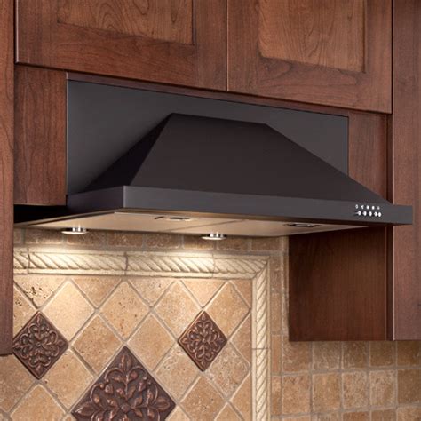 black stainless steel under the cabinet range hood|black stainless steel vented hood.